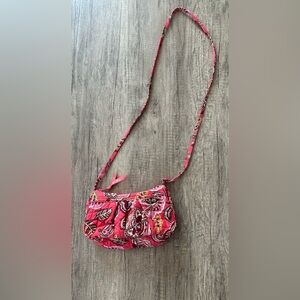 Vera Bradley Pink Paisley Crossbody Purse With Adjustable Strap